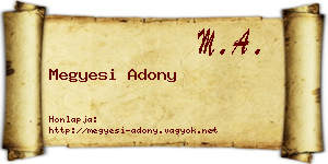 Megyesi Adony névjegykártya